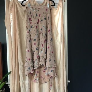 Reformation Floral Wrap Around Skirt